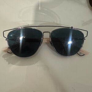 Dior Sunglasses with Black Lenses and Silver Frame